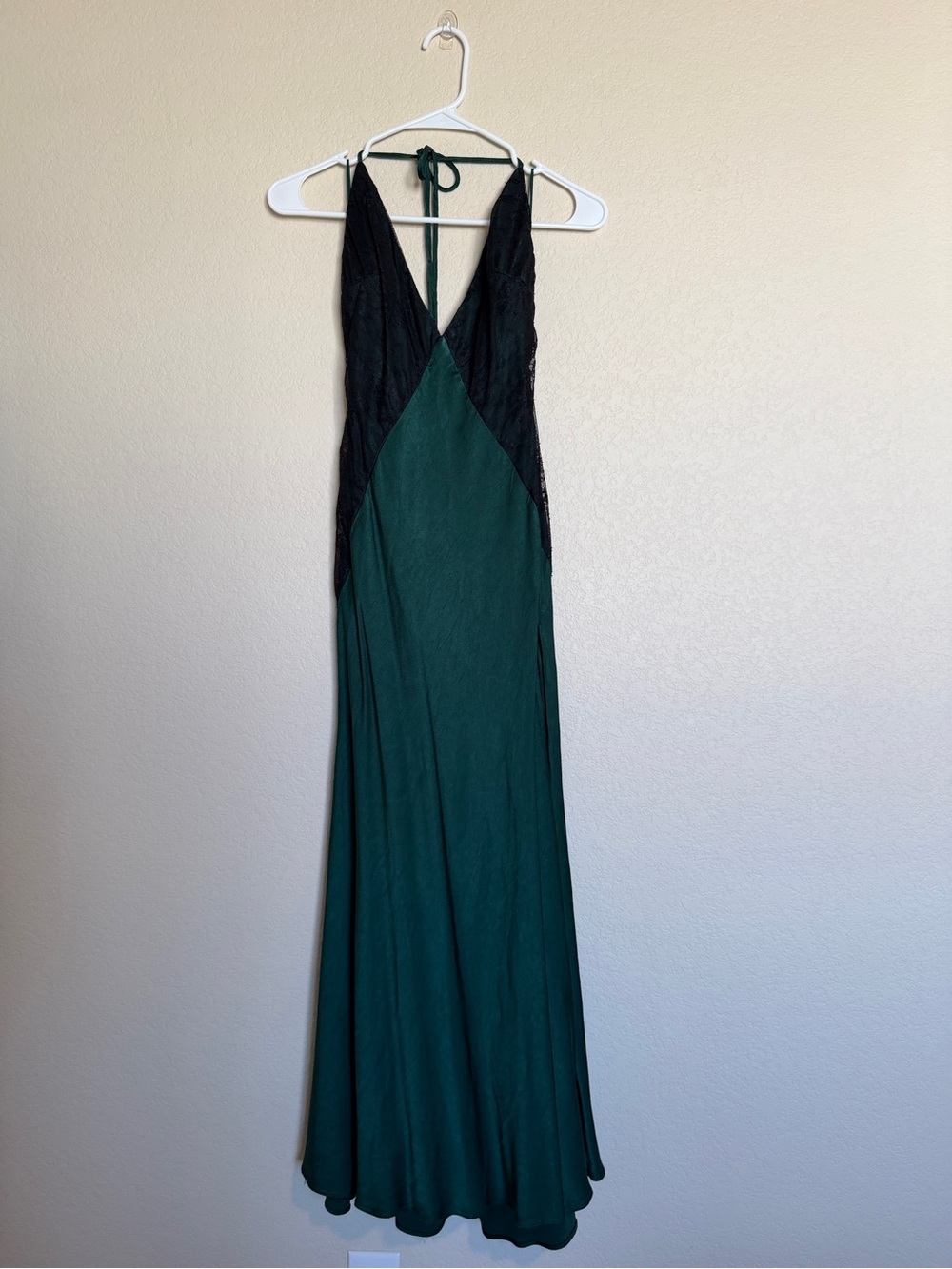 Bardot Emerald Green and Black Halter Maxi Dress